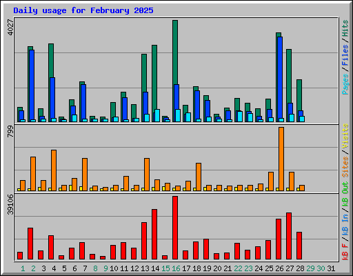 Daily usage for February 2025