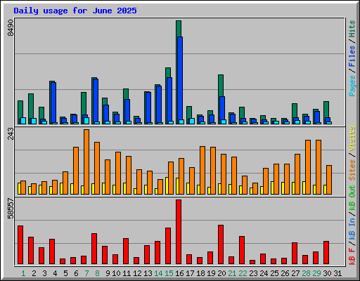 Daily usage for June 2025