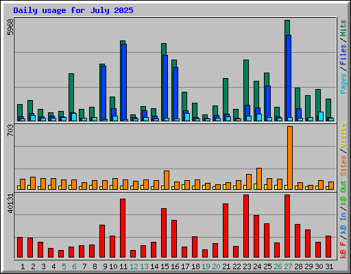 Daily usage for July 2025