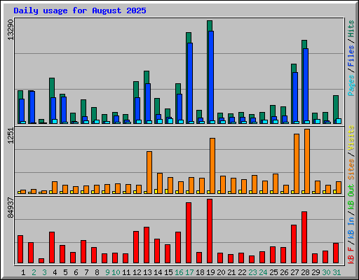 Daily usage for August 2025