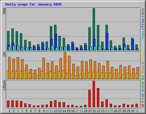 Daily usage for January 2026