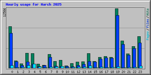 Hourly usage for March 2025