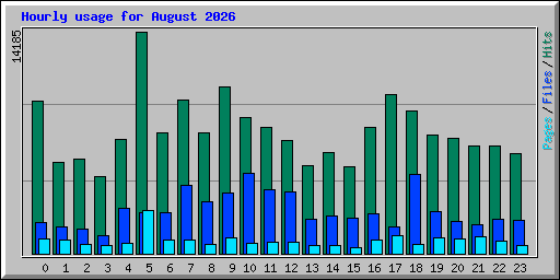 Hourly usage for August 2026